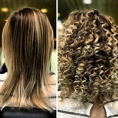 Биозавивка волос фото до и после в салоне Dozari в Москве на Тверской