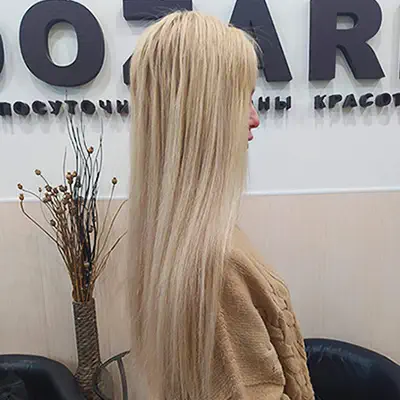Капсульное наращивание волос в салоне фото после услуги