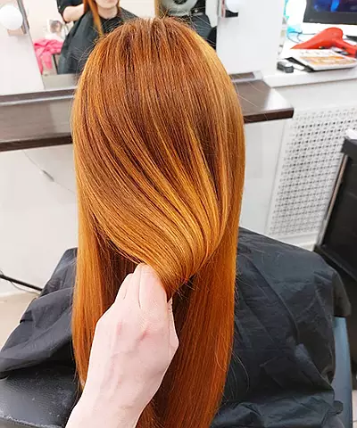 Окрашивание волос хной в салоне фото работы в Dozari