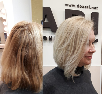 Блондирование круглосуточно - осветление волос в салоне Dozari